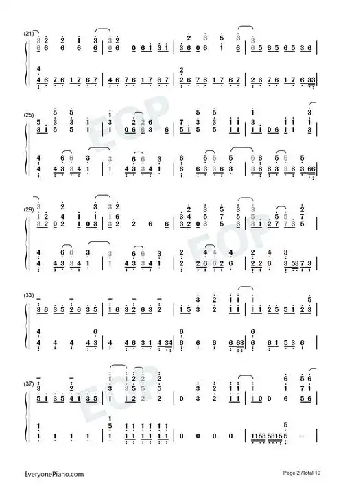 daylight-平凡职业造就世界最强第二季op双手简谱预览2