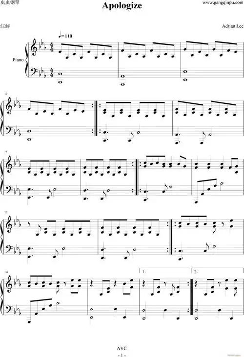 apologize(adrian lee版本)
