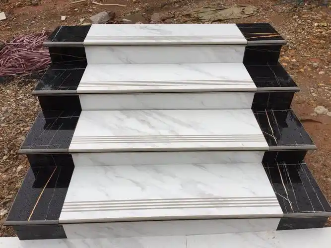 冠珠萨米特大理石瓷砖 楼梯踏步铺贴效果