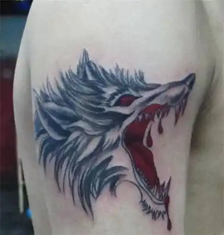 滴血狼头纹身含义手稿图案大全19