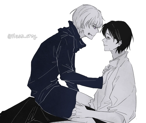 给学习人@海底声呐98摸点糖糖.乙骨忧太(16)×狗卷棘(16).