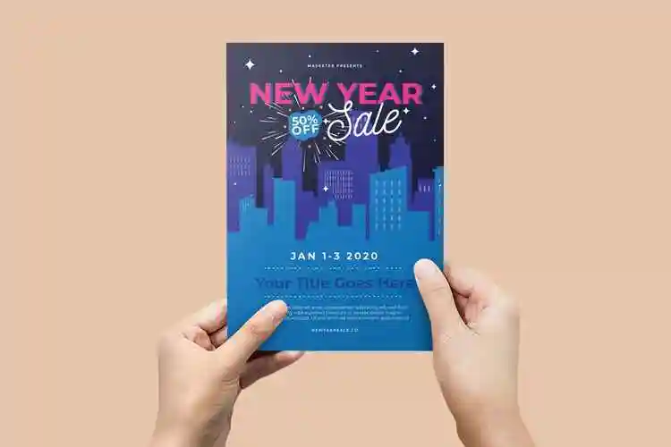 2020年新年促销活动传单设计模板newyearsaleflyer