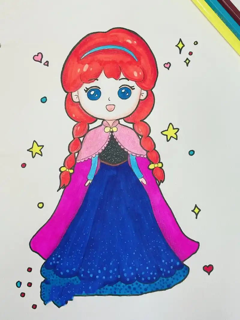 安娜公主 简笔画过程图