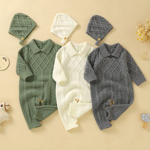 幼儿小童包屁爬爬服针织毛衣男女宝宝连体衣毛线衫刚出生衣服秋冬