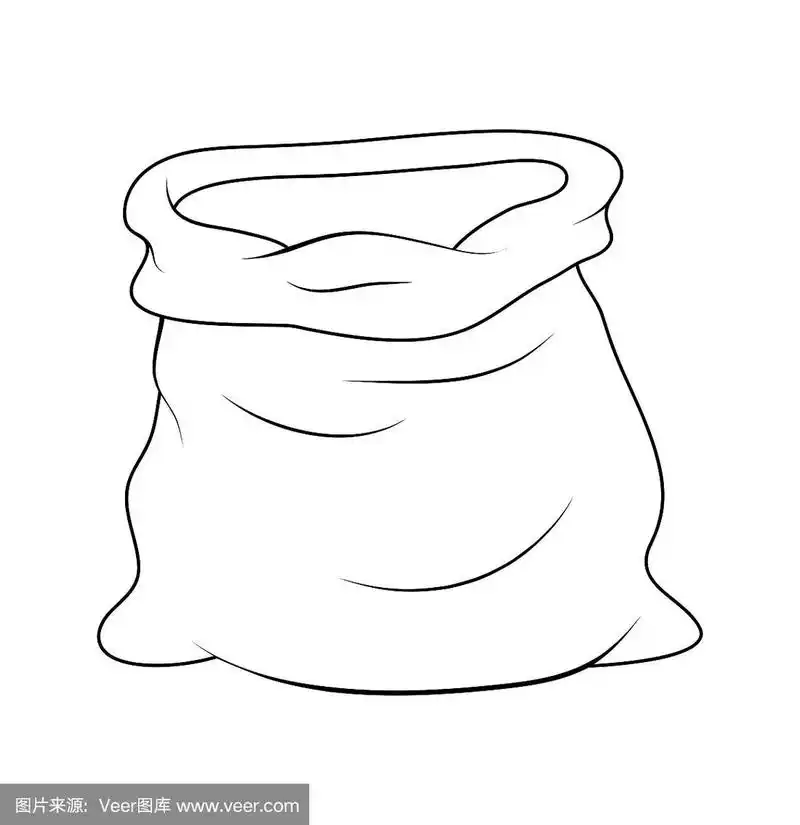 打开麻袋轮廓的圣诞和新年插图