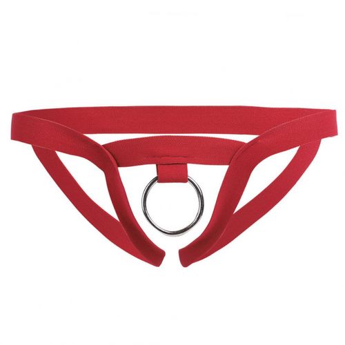 男士内裤丁字裤男丁字裤提睾吊环囊托挺拔双丁提臀性感 红色 均码