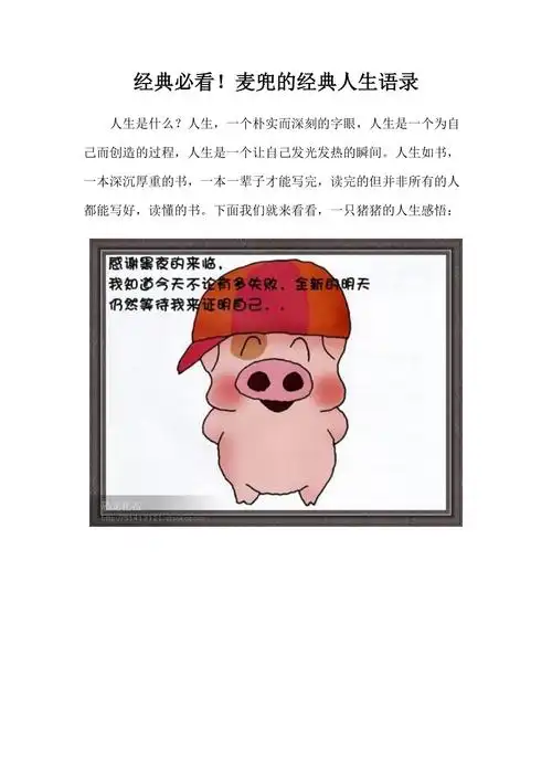 经典必看麦兜的经典人生语录