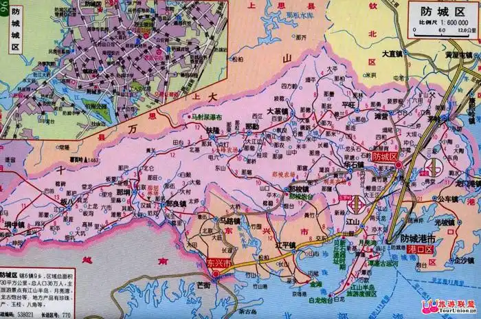 防城港的交通地图