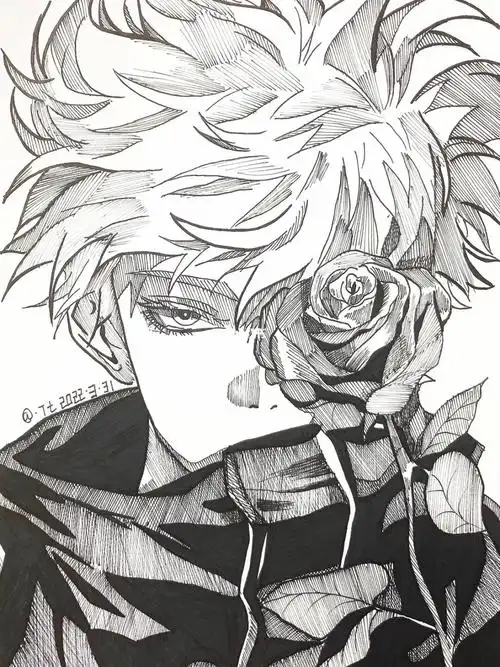 就当练习排线了#插画  #绘画临摹  #动漫人物