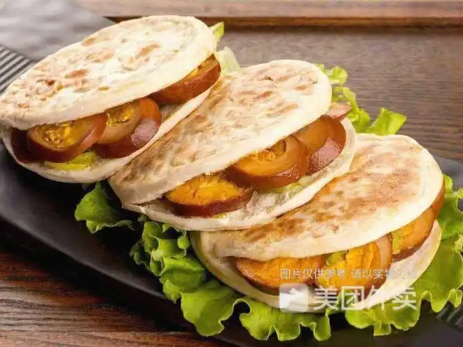 卤蛋夹馍图片