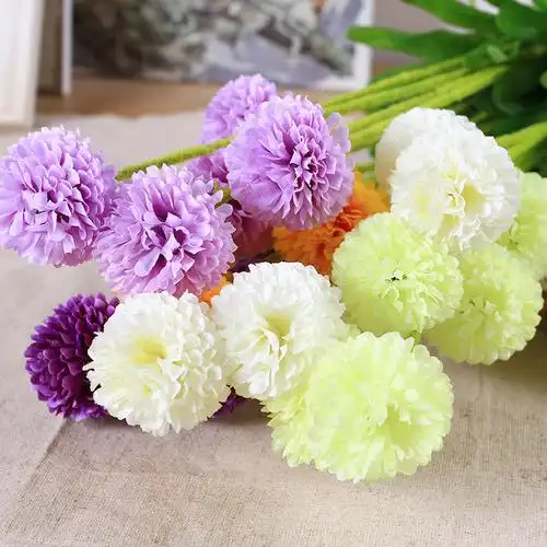 5头彩色圆球花葱球花假花仿真花家居插花材料批发