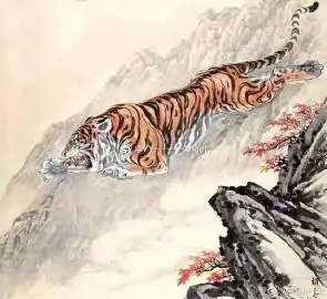 胡爽庵(1916-1988),别名胡剑鸣 ,近现代画虎名家.