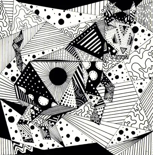 平面构成黑白装饰画