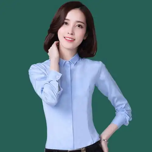 职业衬衫女长袖白色韩范修身2016春新款百搭工作服正装白衬