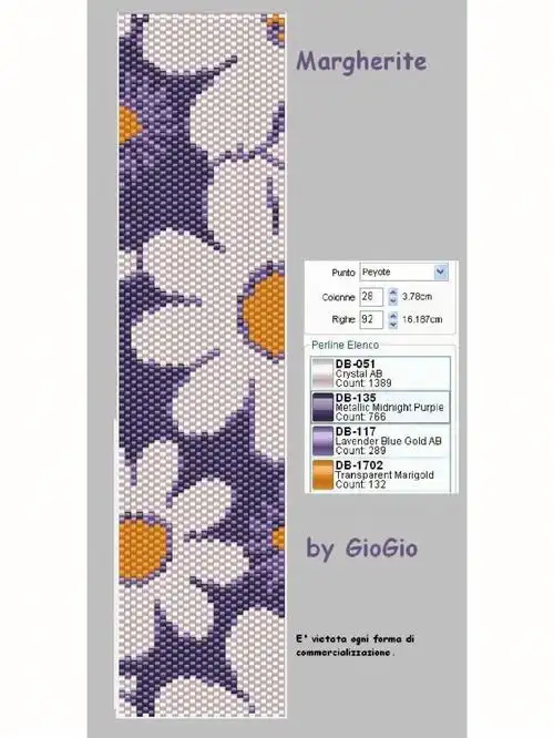 串珠图纸分享花卉系列雏菊兰花向日葵