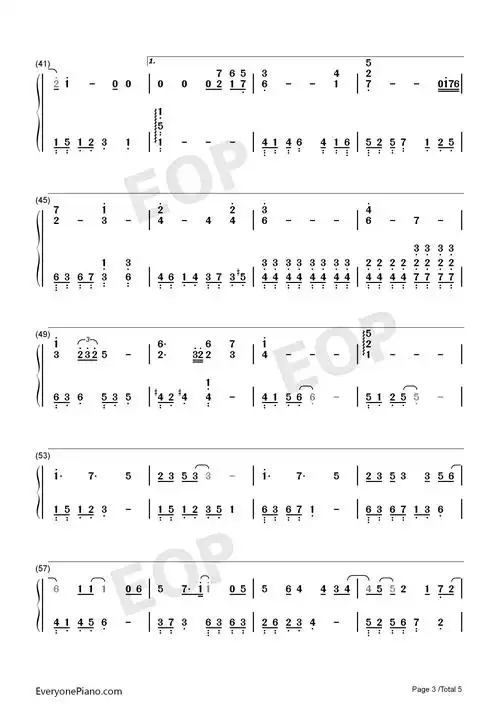 失落沙洲-徐佳莹lala-eop教学曲双手简谱预览3