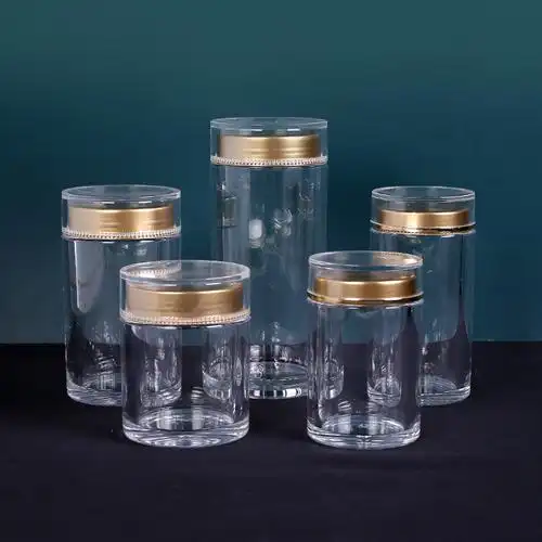 现货透明塑料亚克力保健品瓶子 胶囊医药包装罐药品罐食品密封瓶