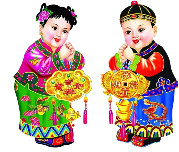 中国喜庆福娃金童玉女