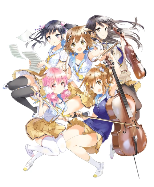 弦乐器与架子鼓共同组成的旋律,萌萌哒百合五人乐团献上~ /p>