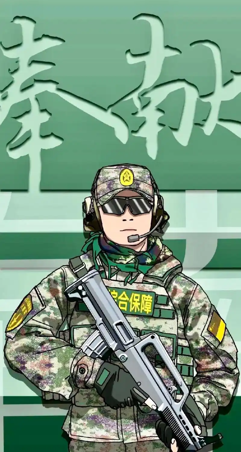 战支动漫人物宣传照.#军迷发烧友 #战略支援部队 #致所有当 - 抖音