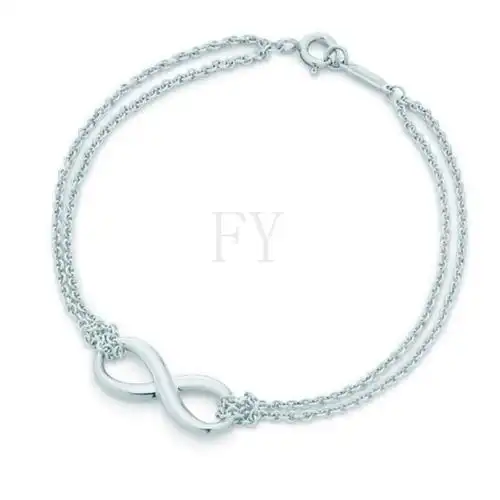 蒂芙尼手链tiffany无限幸运环8字手链蒂凡尼925银infinity手链女士银