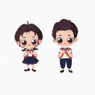 卡通小学生人物素材