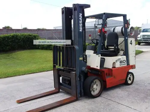 1997 nissan optimum 80 propane eng. 8000 lb. box car fork lift