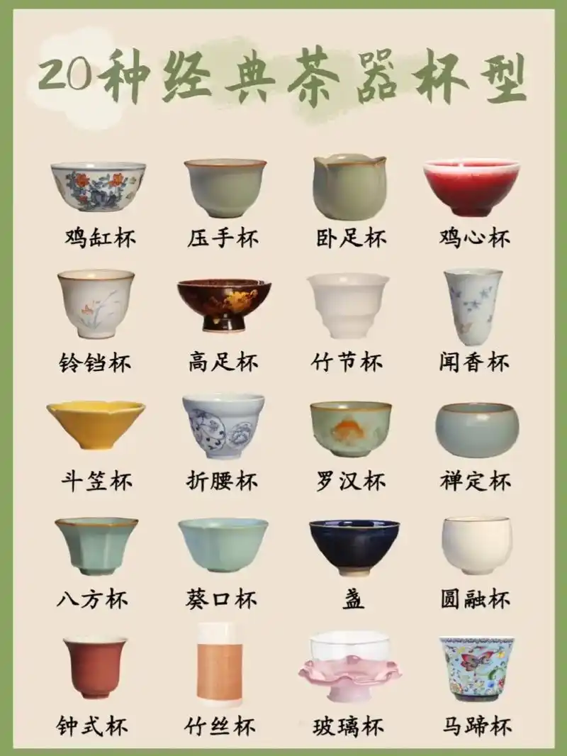 20种茶器的经典杯型,你知道多少?#茶 - 抖音