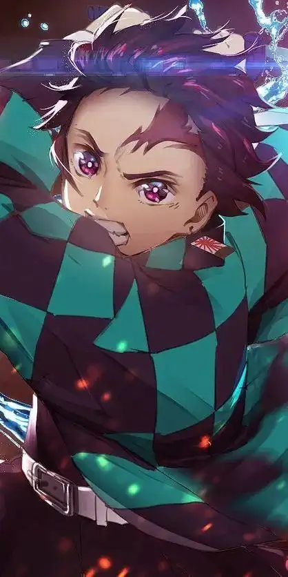 《鬼灭之刃》灶门炭治郎,动漫全面屏壁纸,坚强又努力_腾讯新闻