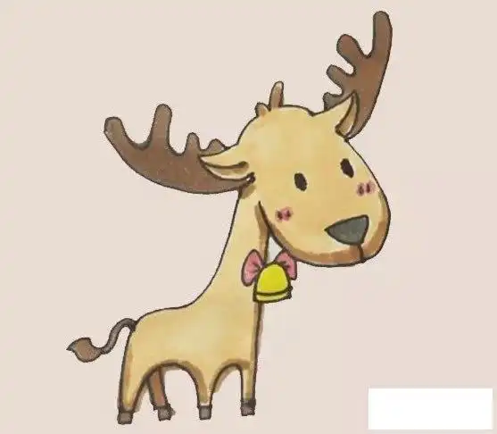 驯鹿简笔画一步一步画圣诞驯鹿简笔画