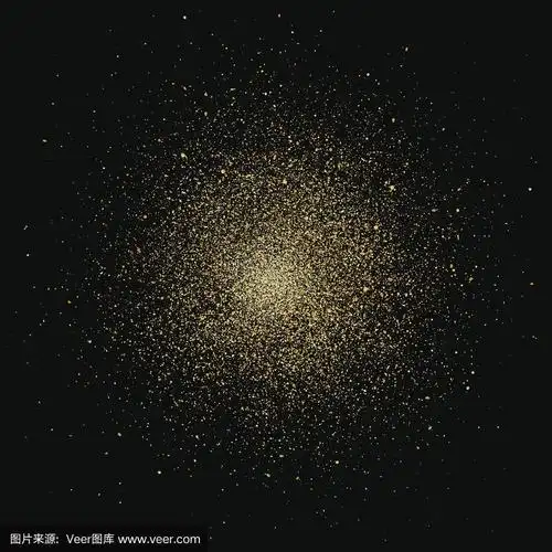 粒子爆炸效果.金色的闪光质感.向量eps10.