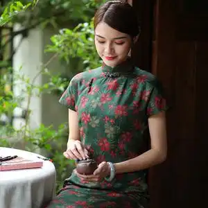 娘子写香云纱旗袍