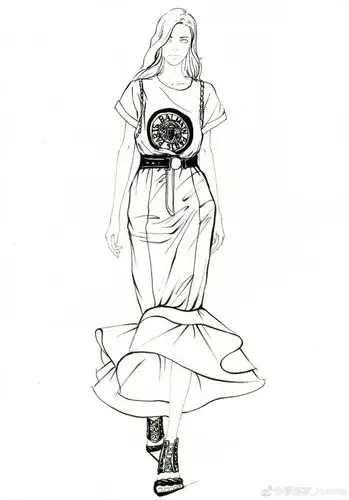 要是我能长这样的五官就好了做梦呢 #马克笔时装画##服装设计手稿