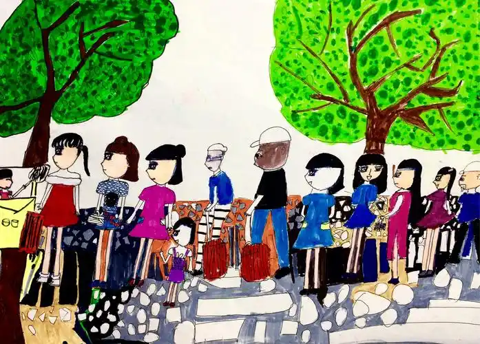 2018暑期小画家1班第8,9课《排队的人》