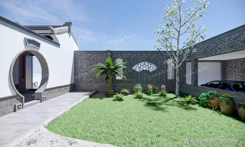 北方农村小院河南开封两层新中式庭院别墅润润四合院设计刘鹰