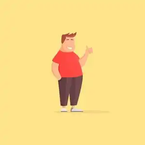 快乐的胖子快乐的胖男人有趣的卡通人物.胖子例证载体股票照片