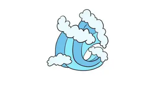 大浪花简笔画彩色(简笔画图片大全) -【爱个性】