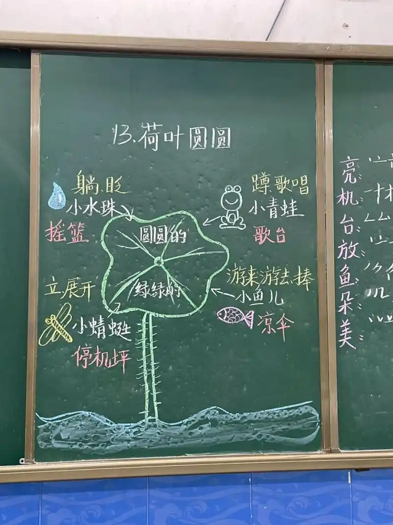 13《荷叶圆圆》板书设计