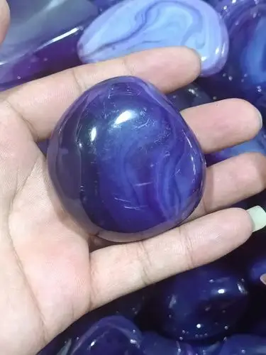 厂家批发缠丝玛瑙原石手把件玉石玉髓蓝玛瑙手玩把玩石男女款把件