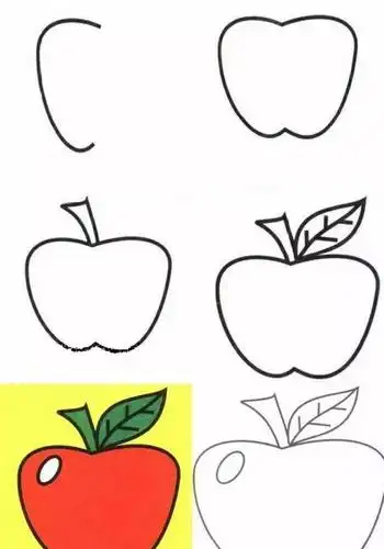 早期教育妈妈教学孩子学画画简单一次一比一水果