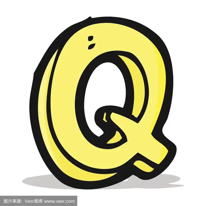 英文字母q,卡通,可爱的,符号,字母