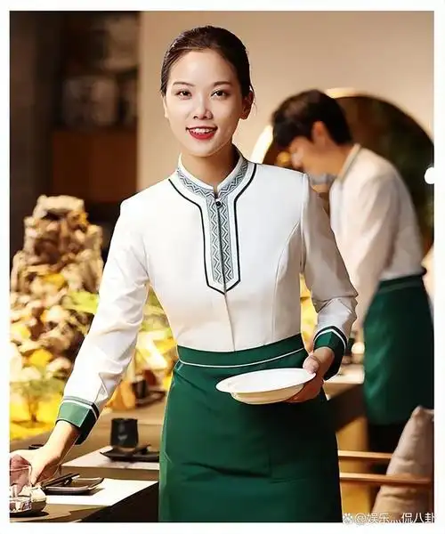 女子5000元衣服撞衫餐厅工作服 餐厅服务员:工作服公司统一发的