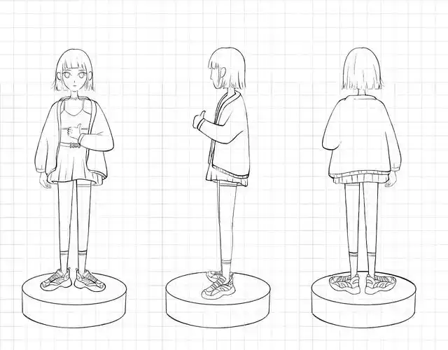 ip人物形象设计三视图