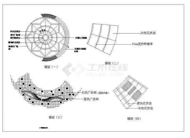 某广场铺装总平面图