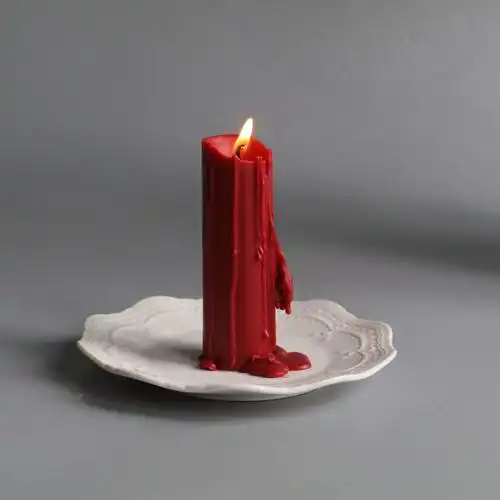 蜡烛timepharmacy手作红色香薰套装摆件大豆无烟烛台