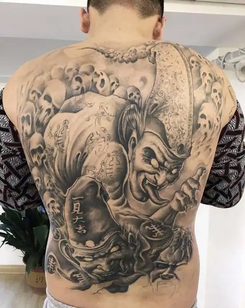 黑白无常纹身图片