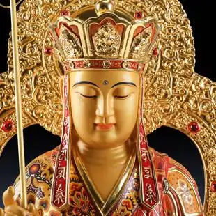 台湾手工彩绘纯铜地藏王佛像家用供奉佛教地藏王菩萨地藏佛像摆件