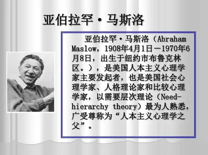 介绍马斯洛需求层次理论的ppt新
