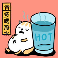 多喝热水/卡通/日签正能量动态表情包