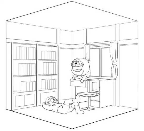 第二堂透视作业:大雄的房间(第一个角度通过… - 半次元 - acg爱好者